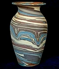 Niloak Pottery Large 6.5" Mission Swirl Vase Colorful Hand Thrown Arts & Crafts