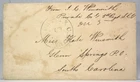 1861 CONFEDERATE CIVIL WAR STAMPLESS SOLDIERS DUE COVER - 5th SOUTH CAROLINA