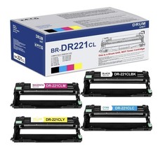 DR221CL BK/C/M/Y DR 221CL Drum Unit Replacement Brother DR221 MFC-9130CW 4 Pack