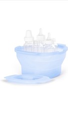 Ubbi 3-In-1 Collapsible Microwave Wash Bin, Baby Bottle Sterilizer Food Steamer