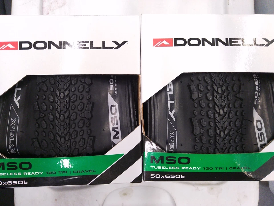 (2) Neumáticos plegables Donnelly MSO 650b X 50 mm sin cámara Blackwall grava 120 TPI Foto 2 de 2