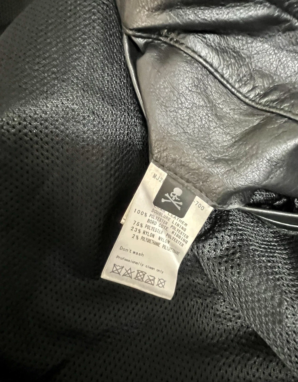 Rare Mastermind Japan MMJ Lambskin Leather Hoodie Size-XL Made in Japan π―π΅ - product detail image 15