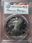 1987-S 1oz Proof American Silver Eagle Cameron Reagan Signed PCGS PR-69 DCAM