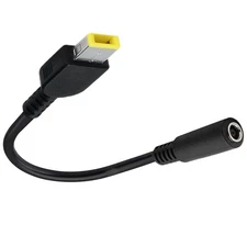 Black DC 4.5mm to Square Charging Cable, 4.5x3.0mm Female, Slim Tip Male