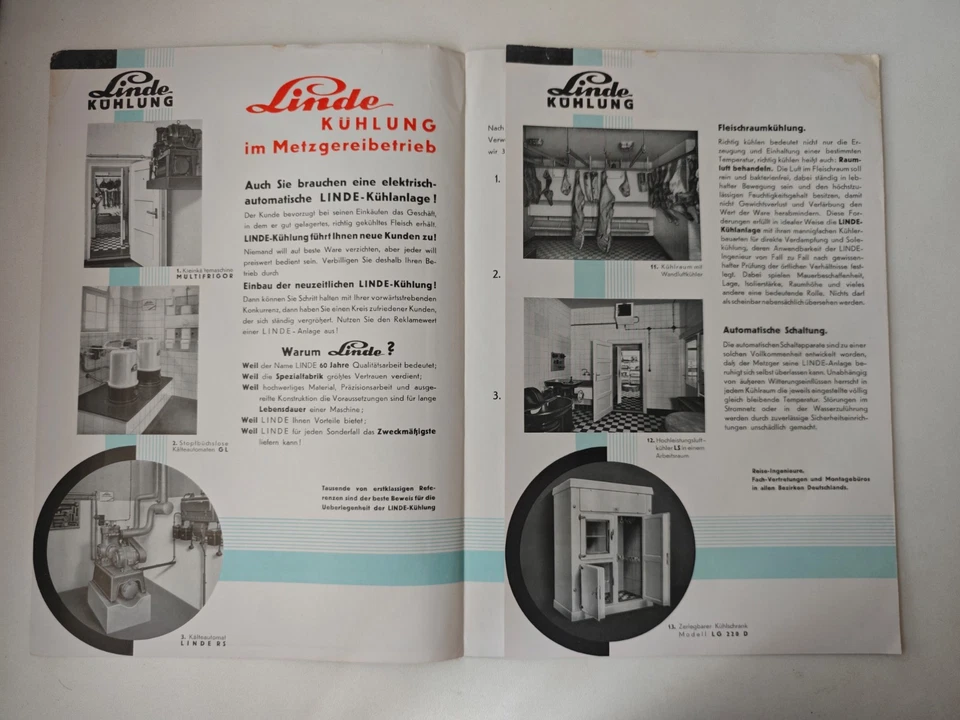 Linde Kühlung für die Metzgerei Prospekt 1938 Surth Köln  selten - Bild 2 von 3