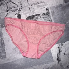 Vintage 2006 Victoria's Secret PINK Sheer Graffiti Lo Print Low-Rise Bikini sz S