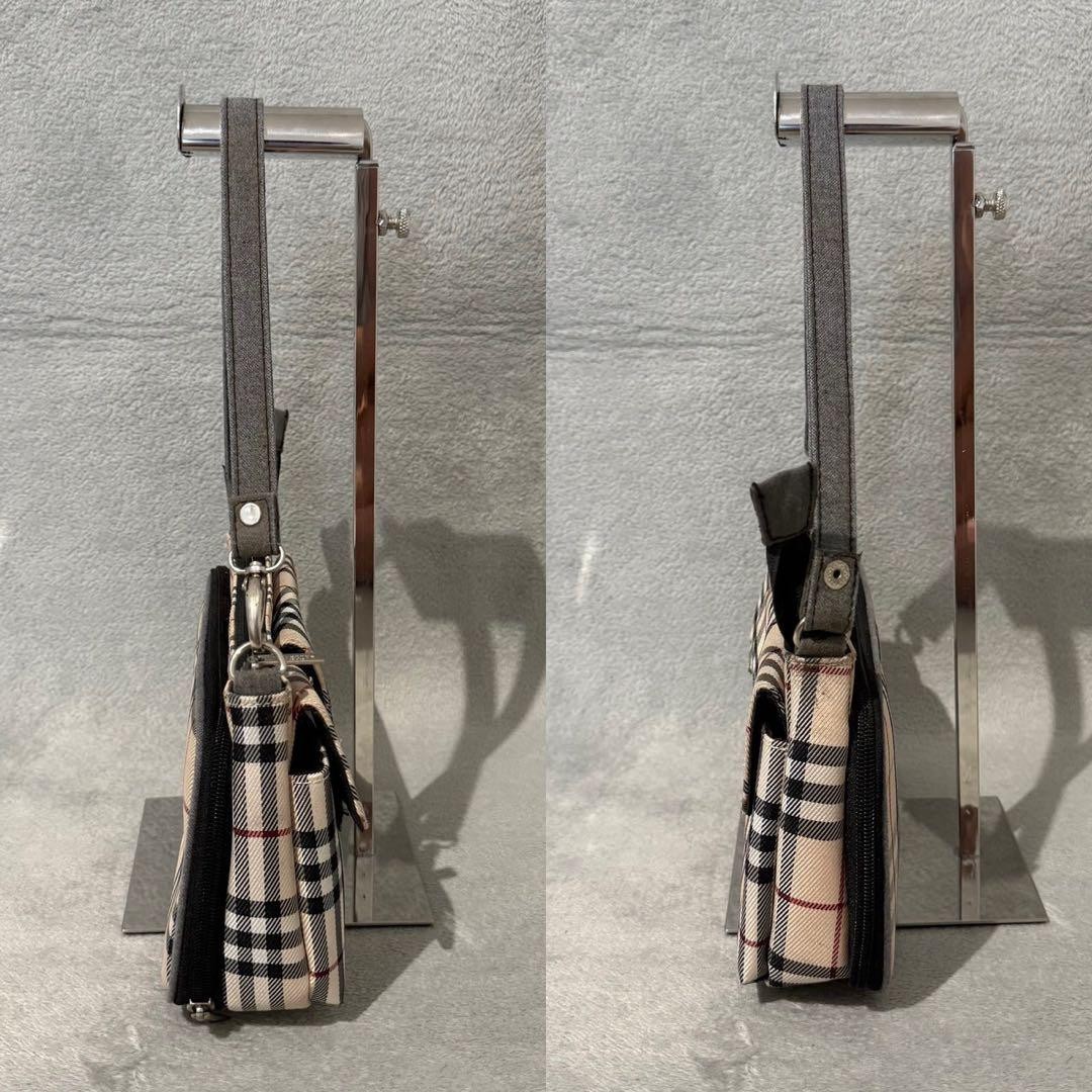 Burberry Vintage Check Accessory Pouch Handbag Leather