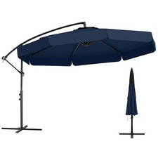 10FT Offset Hanging Umbrella Patio Cantilever Umbrella with Cover Navy