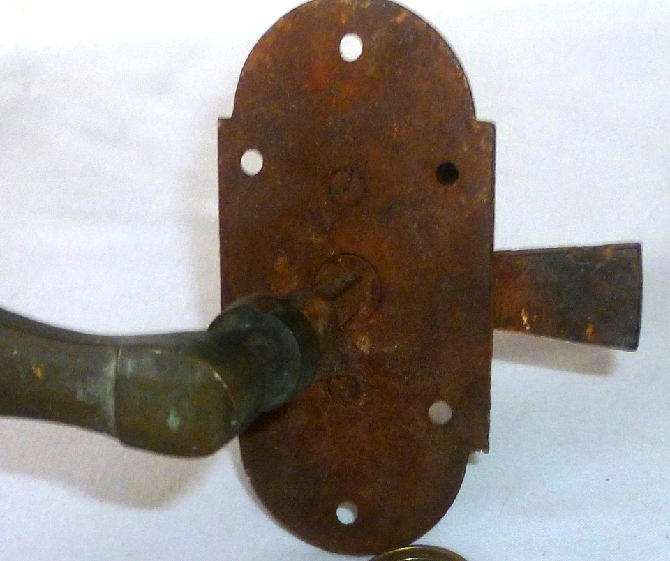 POIGNÉE DE PORTE COMPLÈTE XIXème AVEC SON LOQUET - Photo 3/4