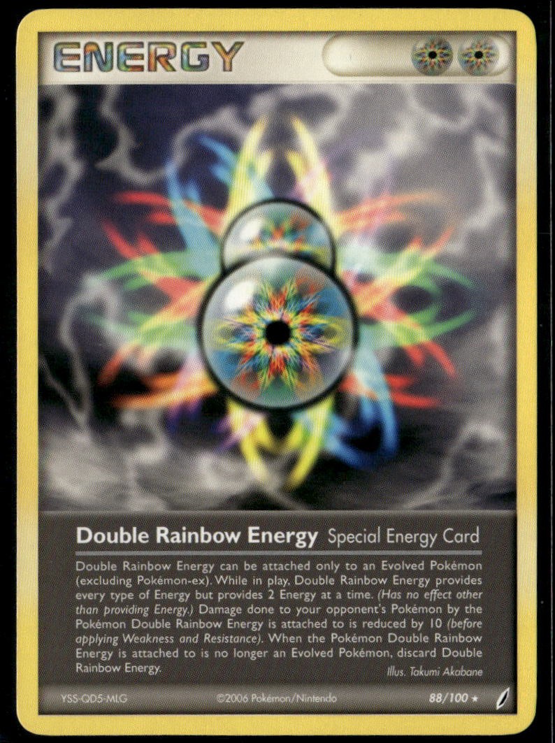 Double Rainbow Energy 88/100 Rare Crystal Guardians NM Pokemon Card