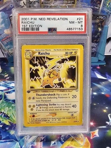 Raichu (1st Edition) graded PSA 8 for sale on eBay