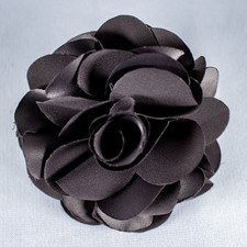 Silver Dark Gray Women Vintage Silk Rose Hair Pin