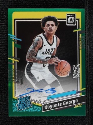 2023-24 Panini Donruss Optic Green Prizm 3/5 Keyonte George Rookie Auto RC 16wc