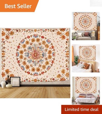 Boho Floral Mandala Tapestry - Watercolor Wall Art for Bedroom & Living Room