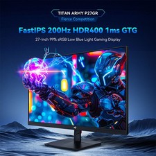 Titan P27GR 27inch Gaming Monitor,2K Gaming PC QHD 200Hz 1ms Computers Monitors 2