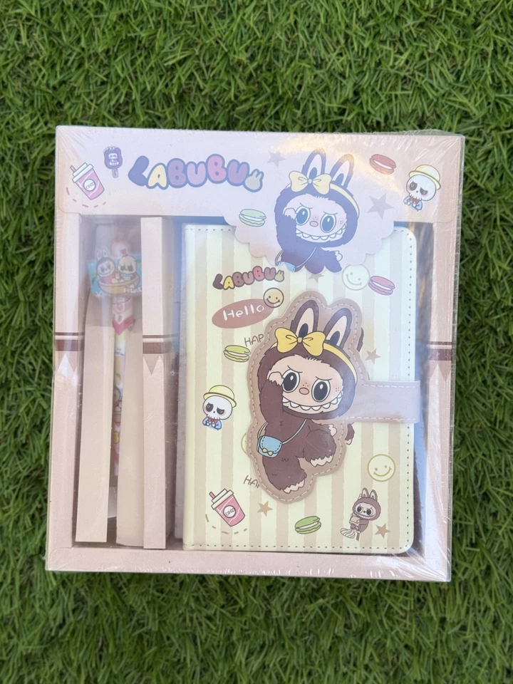 Lindo Cuaderno y Bolígrafo Kawaii Set de Regalo - Caja de Papelería Rosa y Beige Foto 4 de 4