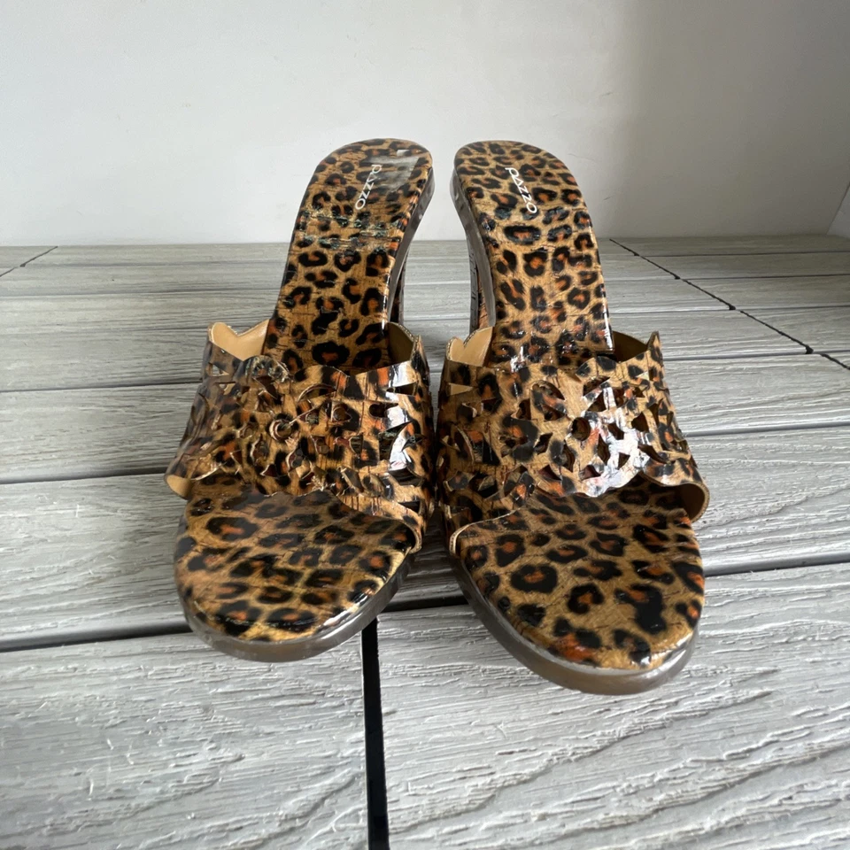 Sandalia sin cordones con estampado de leopardo Pazzo talla 9 Foto 2 de 4