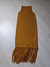 💛 ZARA Damen Kleid mit Fransen – Gr.S– Trendfarbe Gelb– Sommer 2025