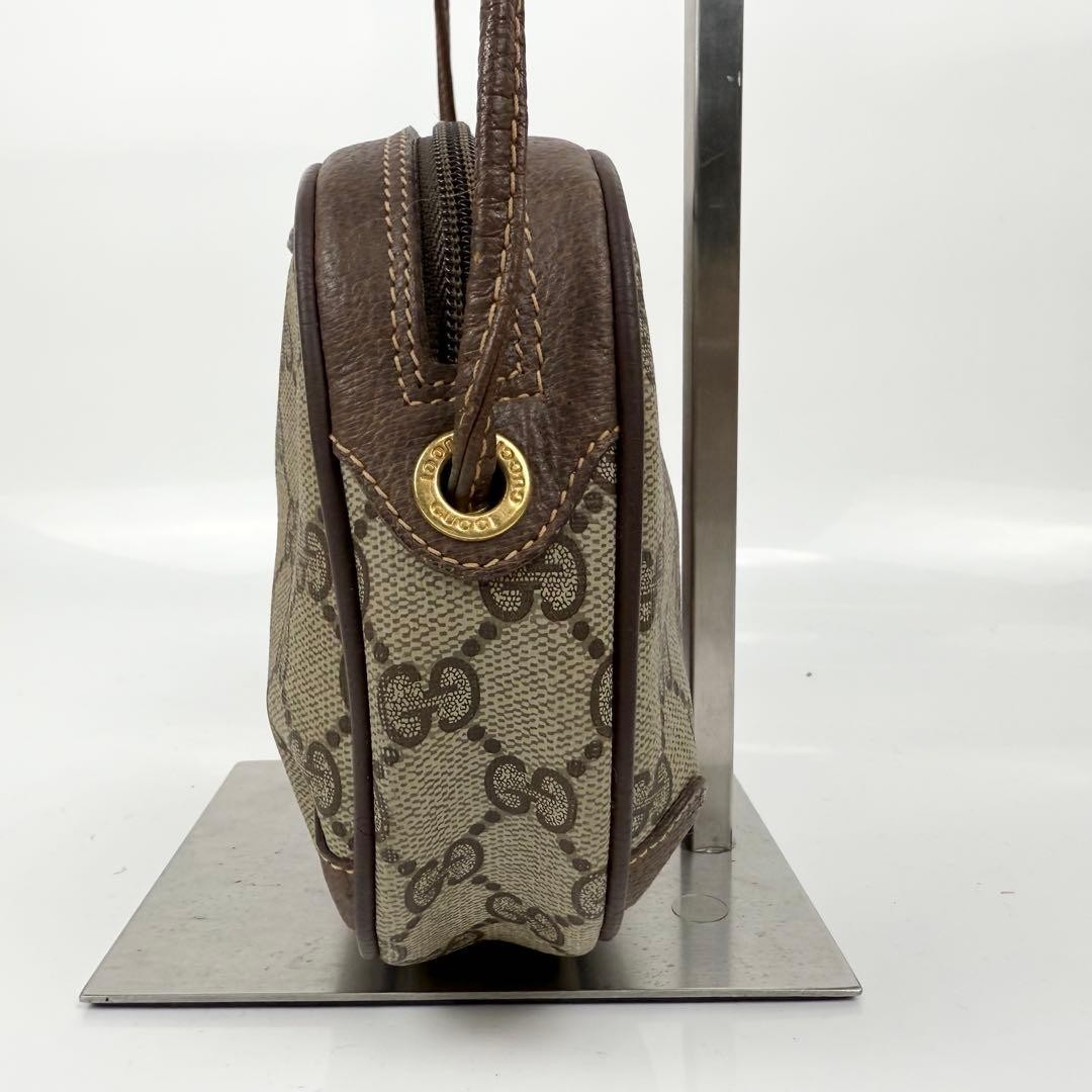 GUCCI Mini Shoulder Bag GG Supreme Sherry Line Beige PVC Leather Authentic thumbnail 20