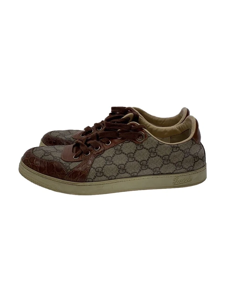 Baskets basses Gucci hommes US8.5 chaussures décontractées cuir noir marque