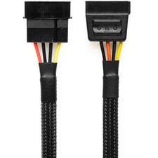 CRJ 4Pin Molex To 15Pin SATA Power Adapter Cable 12Inch 30cm Black