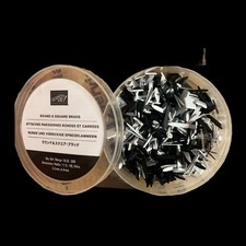 Stampin Up ROUND  SQUARE BRADS 200 Pc Embellishments Card Making  Scrapbooking