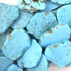 35mm - 40mm blue turquoise freeform slab slice nugget beads 15.5" strand