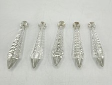 Vintage Crystal Chandelier Prisms Icicle Art Deco 3" Spears Lot Of 5