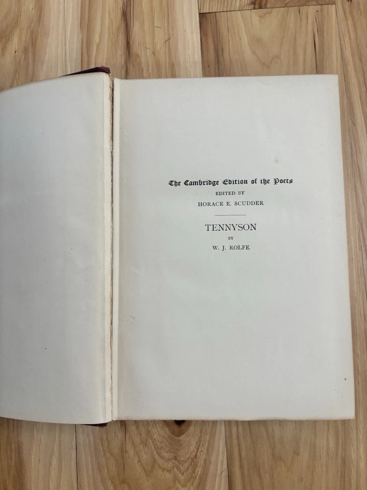Tennyson's Poetical Works Cambridge Edition. 1898 Antique Book Hardcover  - Image 3 of 4