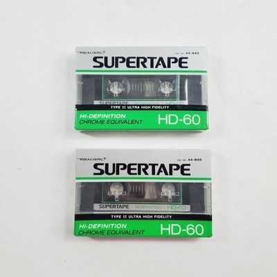 Lot of 2 Realistic Supertape HD-76  Cassette Tapes High Definition Type II NOS