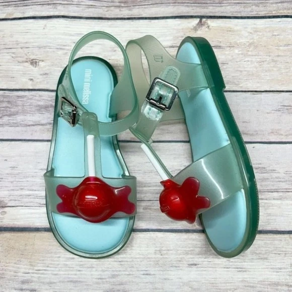Sandalia Mini Melissa Mini Mar II Verde Claro Lolly Talla 5 12-18 Meses $70 Foto 2 de 4