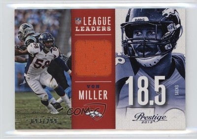 2013 Panini Prestige League Leaders Materials 93/299 Von Miller #15 1q3d