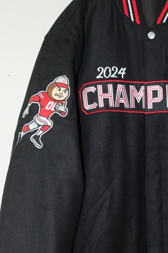 New NCAA Ohio State Buckeyes 4X Champions real wool reversible jacket men XXL - Picture 5 of 9