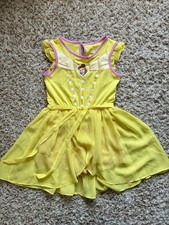 Disney Princess Belle Girls Yellow Dress With Shorts Size S/CH 6/6X Ruffled