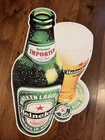 Heineken BOTTLE Metal Tin Tacker  BEER Sign 30x18 Vintage rare BAR Decor Holland