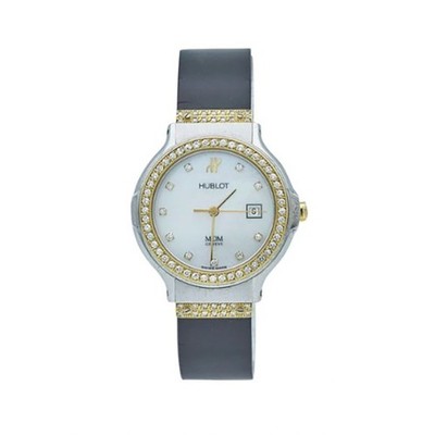 Hublot MDM Geneve Classic Quartz 28 Diamond MOP Dial & Bezel Two Tone 1391.2.054