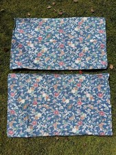 VTG Ralph Lauren Jardin Blue Standard Pillowcase Set Blue Floral Fruit 80s FLAWS