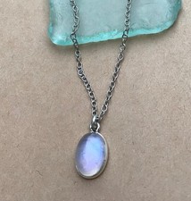 NATURAL MOONSTONE ARTISAN HANDMADE SUNDANCE CHARM NECKLACE SILVER JEWELRY