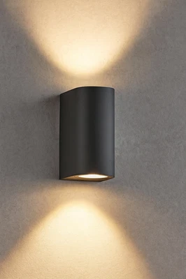 LED Außenwandleuchte Up &Down IP44 Wand Spot Außenstrahler Lampe GU10 Anthrazith - Bild 1 von 4