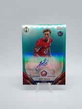 2023-24 Topps Chrome UCC Leny Yoro RC Auto Aqua Refractor /199 Rookie Card. rookie card picture