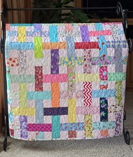 New Baby Girl Scrappy Woven Quilt Shower Gift