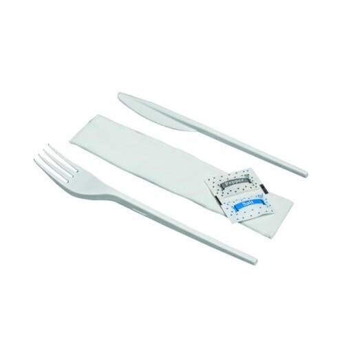 Heavy Duty Meal Kit 5 in 1 (Fork, Knife, Napkin, Salt and Pepper) 250 Pieces