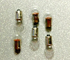 6 NEW #57 Clear 14 Volt Light Bulbs (AKA 57C or 57-300) Repair Parts For Lionel 