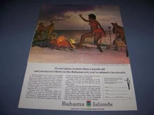VINTAGE..1965 BAHAMAS "DANCING GIRL" ..ORIGINAL SALES AD...RARE! (729N)