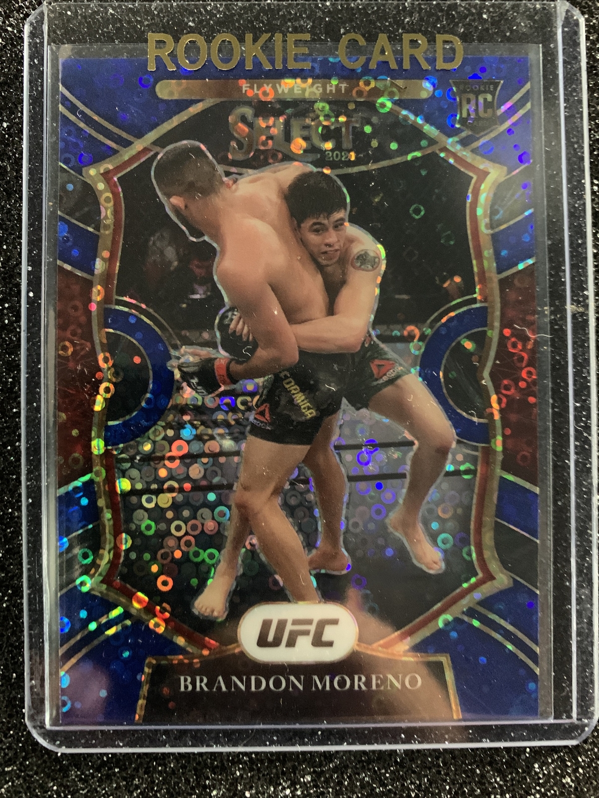 2021 Panini Select UFC - BLUE DISCO PRIZM #96 Brandon Moreno RC 46/99