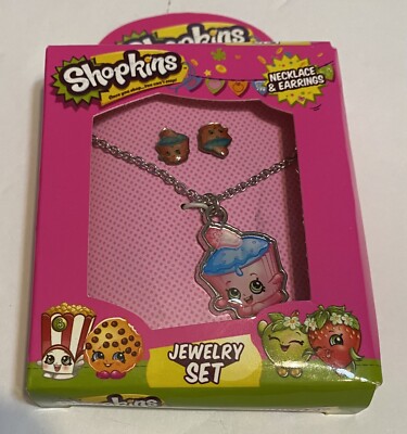 SHOPKINS Jewelry Set!NECKLACE  & EARRINGS(cupcake)New!