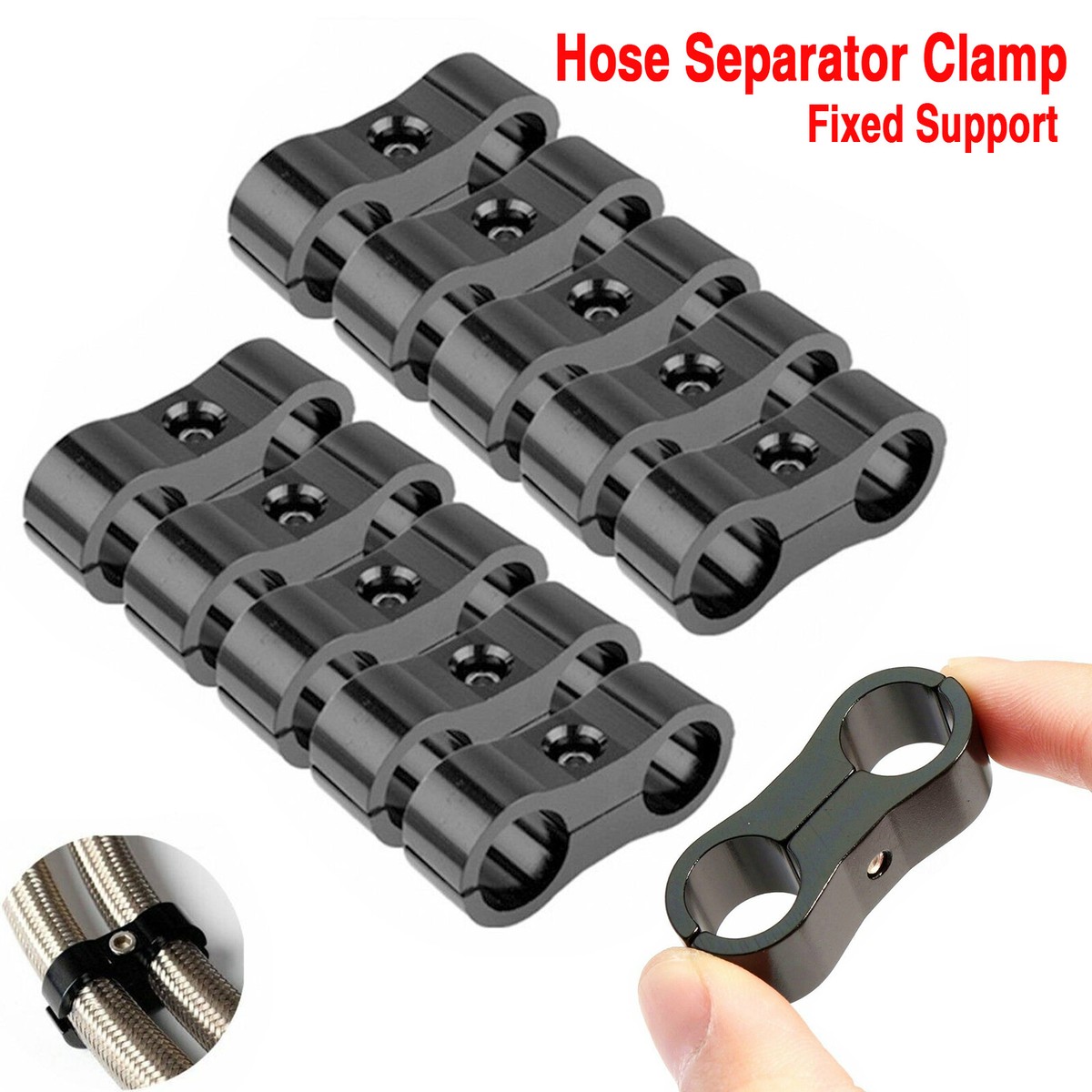 Hose Separator Clamp Bracket Adapter 4AN 6AN 8AN 10AN 12AN For Oil Fuel Line - Foto 11