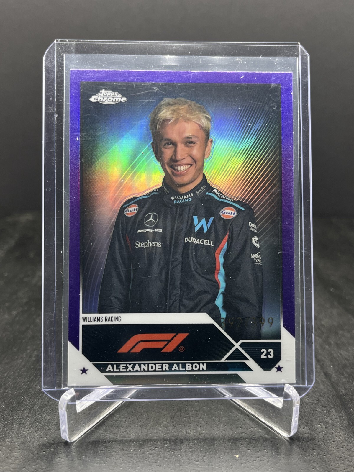 2023 Topps Chrome Formula 1 F1 Alexander Albon Portrait Purple 392/399 #61