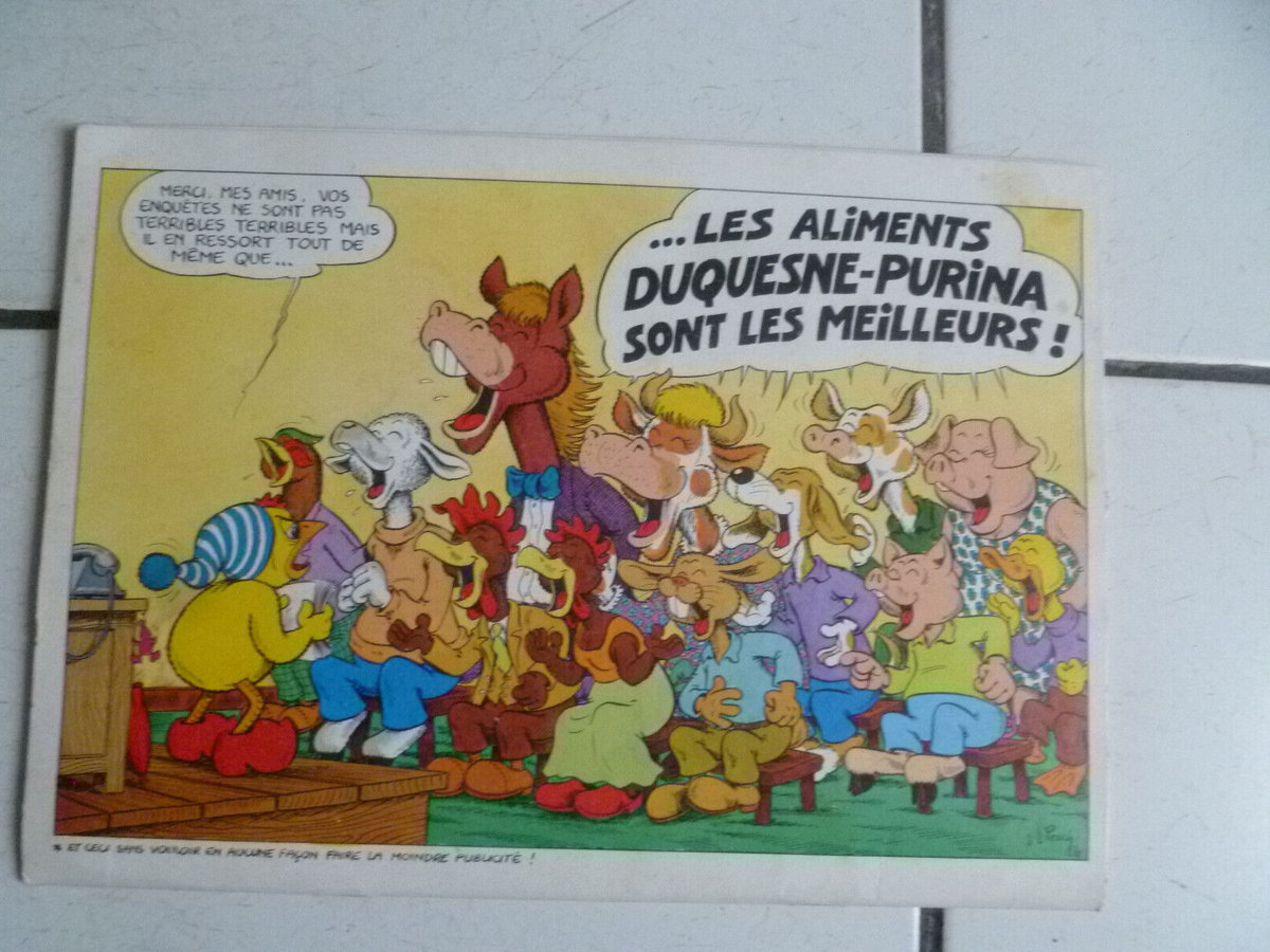 Ancienne Enseigne Publicitaire PURINA En Carton – Années 60 – Original USA (14x11)