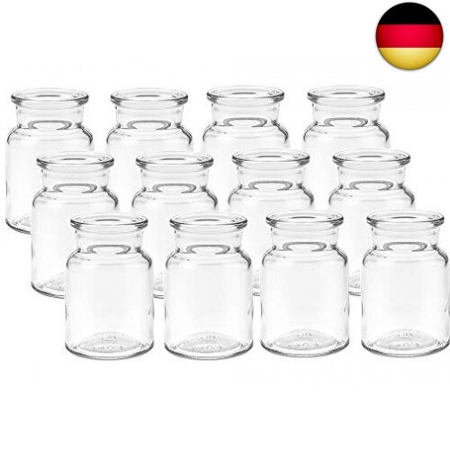 Relaxdays kleine Flaschen, 30er Set, 50 ml , Glasflaschen zum Befüllen, Schraubverschluss & Korken, transparent/Silber